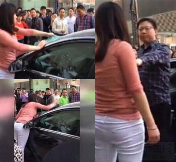 妻子血手砸丈夫车